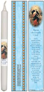 Supplica potente alla madonna di loreto per ottenere una grazia oggi Candela Maria Che Scioglie I Nodi Con Preghiera In Italiano 4 5 X 25 Cm Santini