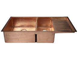Triple bowl copper kitchen sink. Ambiente 42 Drop In Double Well 60 40 Hammered Copper Kitchen Sink With Wringer On Right Side Se Cs Kit Din Dbl Wri Sh