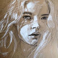 Portrait 26 I Was Drawn To This Image For The Direct Sunlight And Cast Shadows Of Her Hair Did I Mention I Am Portrait Drawing Portrait Art Pencil Portrait