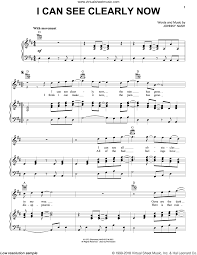 Cliff I Can See Clearly Now Sheet Music For Voice Piano Or Guitar