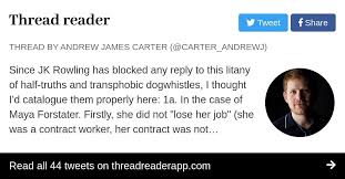 Maya forstater was sacked for sharing her views that transgender people can't change their biological sex. A Detailed Analysis And Rebuttal Of J K Rowling S Apologia To The Cis For Her Transphobic Tweets Gendercynical