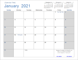 Print a calendar for january 2021 quickly and easily. 2021 Calendar Templates And Images