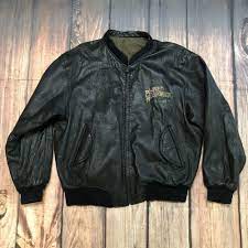 Planet Hollywood New York Leather Bomber Jacket Reversible Black Size Xl Men S Ebay Vintage Leather Jacket Leather Jacket Jackets
