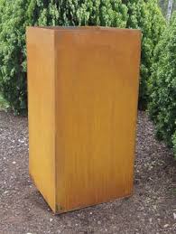 Corten steel tall cube planter. Corten Steel Planters Nurseries Online