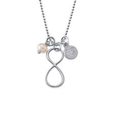 Infinity Necklace With Initial Charm In Silver Turquoise Jewelry Native American Initial Necklace Turquoise Stone Jewelry
