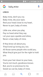 Baby Mine Lyrics Baby Lullaby Lyrics Me Too Lyrics Lullaby Lyrics