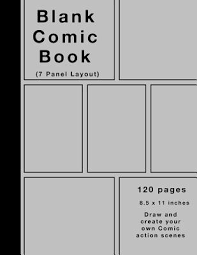 It came in on time and wash tear quality. Blank Comic Book 120 Pages 7 Panel Silver Cover Large 8 5 X 11 Inches White Paper Draw Your Own Comics By Comic Drawing Books