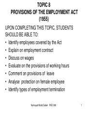 34 slovenia 35 spain 36 sweden 37 switzerland 38 taiwan 39 turkey 40 united arab emirates. Topic 8 Pad 368 I Latest 2017 Notes Pdf Topic 8 Provisions Of The Employment Act 1955 Upon Completing This Topic Students Should Be Able To U2022 Course Hero