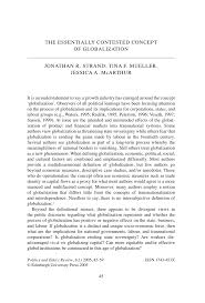 Pdf The Essentially Contested Concept Of Globalization