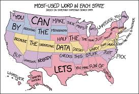 Most Used Word In Each U S States Vivid Maps Word Map History Jokes Words