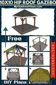 10x10 gable roof square gazebo plans with structural design square gazebo blueprints and deck patterns gazebo making diagrams and rafter construction material list for four sided gazebo construction Super Simple Plans For You To Build A Wooden Gazebo With Roof For Your Backyard This Gazebo Is Built On A Concrete Floor But Diy Gazebo Wooden Gazebo Gazebo