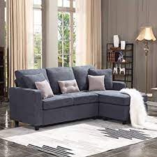 Maybe you would like to learn more about one of these? Amazon Com Honbay Convertible Sectional Sofa Couch L Shaped Couch With Modern Linen Fabric For Small Space Dark Grey Furniture Decor