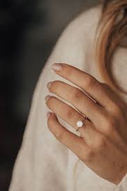 The Maeve Round 4 Prong Solitaire Ring In 2020 Thin Band Engagement Ring Dream Engagement Rings Small Engagement Rings