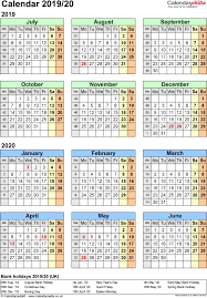Split Year Calendars 2019 20 July To June For Excel Uk Version Dowload June 2019 Calendar 2019 Calendar Calendar Printables