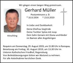 Born 31 december 1947) is a german cardinal of the catholic church.he served as the prefect of the congregation for the doctrine of the faith (cdf) from his appointment by pope benedict xvi in 2012 until 2017. Traueranzeigen Von Gerhard Muller Mittelbayerische Trauer
