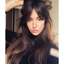 R Co Curtain Bangs Google Search Long Fringe Hairstyles Long Hair Styles Long Hair With Bangs
