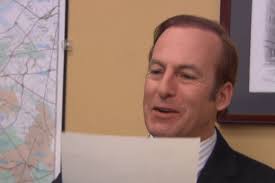 In Season 9, Episode 16: Moving On, Pam interviews for a job in  Philidelphia. The Boss, Mark, reminds her of Michael. Mark is played by Bob  Odenkirk, who also auditioned for the