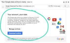 Google Sent An Email With A Link To Download Your Archive Google History Bookmarks