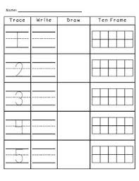 Numbers 1 10 Trace Write Draw And Ten Frames Kindergarten Math Preschool Math Prek Math