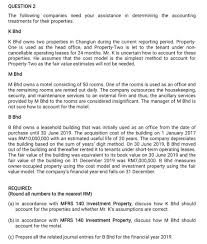 Frs 140 investment properties definition investment property is property (land or a building or part of a building or both) held (by the owner or by the lessee under a finance lease) to earn rentals or for capital appreciation or both, rather than for: Question 2 The Following Companies Need Your Chegg Com