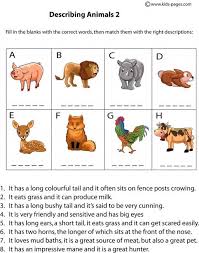 Animals Description 2 Worksheet Animal Descriptions Learning English For Kids Animals Name In English