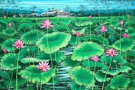 Tumbuhan teratai memiliki akar yang pendek dan berserat yang tertanam di dasar. Tio Tjay Teratai Lotus Flower 2018 Mutualart