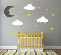 Wall Decals For Baby Nursery Includes Moon Fluffy Clouds And Stars Baby Room Wall Baby Room Decor Nursery Wall Decals Boy