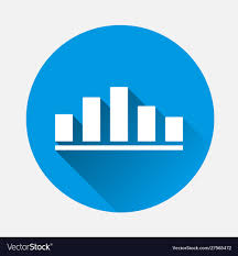 business chart income and expense icon on blue