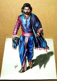 Bahubali 2 Drawing Prabhas 3d Drawing Of Prabhas Realistic Drawing Prabhas Drawing Devasena Anushka Realistic Drawings 3d Drawings Colorful Drawings