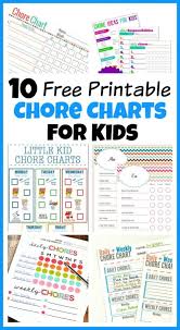 10 Free Printable Chore Charts For Kids Kids