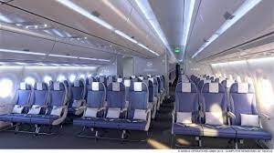 The A350 Xwb Allows For High Comfort Economy Seating In A Nine Abreast Arrangement With Airbus Standard 18 Inch Sea Airbus Airbus A350 Xwb Aircraft Interiors