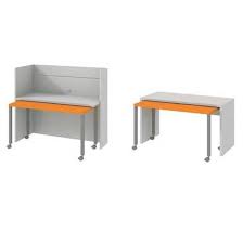 Find computer desks with wheels. Writing Desks With Independent Double Desk On Wheels Bello Spazio