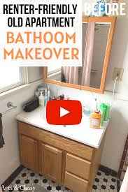 One of the most effective ideas for an apartment bathroom is considering about the space above the toilet. Renter Friendly Apartment Bathroom Makeover Tutorial Rental Decorating Rental Bathroom Decorating Small Apartment Bathroom