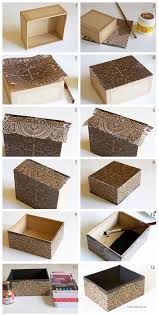 How To Decorate A Cardboard Box With Napkin Technique Www Deschdanja Ch Cigar Box Crafts Diy Cardboard Diy Box