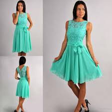 A Line Lace And Chiffon Aqua Green Bridesmaid Dresses With Belt Bow Crew Ne In 2020 Short Bridesmaid Dresses Country Bridesmaid Dresses Cheap Modest Bridesmaid Dresses