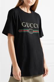 Gucci Appliqued Distressed Printed Cotton Jersey T Shirt Net A Porter Com Black Shirt Shirts Gucci