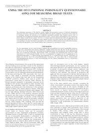 Skills assessment tests are often used by employers to gauge the these tests are designed to assess whether individuals have the skills necessary to perform sometimes referred to as realistic job previews, work sample tests are designed to resemble. Pdf Using The Occupational Personality Questionnaire Opq For Measuring Broad Traits