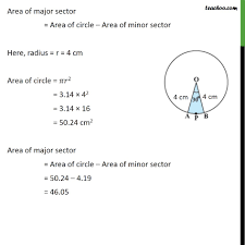 Comparing the area of sector and area of circle, we get the formula for the area of sector when the central angle is given in radians. Example 2 Find Area Of Sector Radius 4 Cm Angle 30 Examples