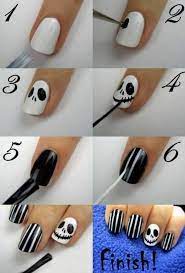 Ich wollte nur mal fragen ob ihr gute und schöne muster für die fingernägel habt. Schwarz Weisse Gelnagel Selber Machen 70 Gelnagel Muster Nightmare Before Christmas Nagel Halloween Nagel Nagelideen