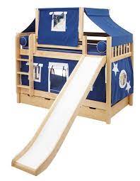 Frequent special offers and discounts up to 70% off for all products! Maxtrix Playhouse Tent Bunk Bed W Slide Blue White On Natural 720 2s