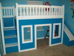 These bunk bed plans would be a great option if you needed to put more than two children in one room. Playhouse Loft Bed With Stairs And Slide Playhouse Loft Bed Loft Bed Do It Yourself Home Projects From An Playhouse Loft Bed Bunk Beds With Stairs Kid Beds