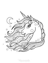 Printable unicorn head cute simple coloring page. 75 Magical Unicorn Coloring Pages For Kids Adults Free Printables