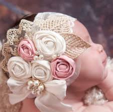 Rosette Headbandbaby Girl Headbandbaby Headbandsflower Girl Etsy Flower Girl Headbands Rosette Headband Baby Bows