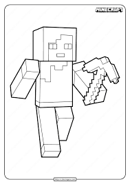 You can now print this beautiful minecraft steve and creeper coloring page or color online for free. Minecraft Alex With Pickaxe Coloring Pages