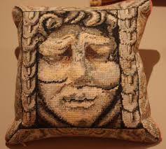 ehrman designer kaffe fassett stone head cushion tapestry