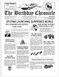 Free My Birthday Chronicle Free Print Out Of News That