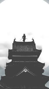 Black And White Japanese Art Wallpaper Moon House Samurai Warrior Night Art 720x1280 Wallpaper Samurai Wallpaper Samurai Art Warriors Wallpaper