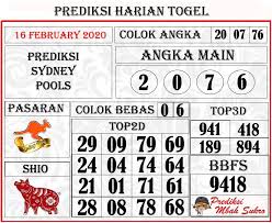 Prediksi Angka Top Sydney 16 February 2020 Sydney Buku Gambar Hobi