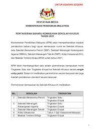 Permohonan Kemasukan Sekolah Khusus Tingkatan Satu Tingkatan Empat Tahun 2021 Edu Bestari