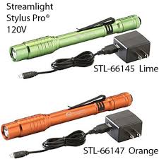 Streamlight Stylus Pro Usb Rechargeable Pen Light 120v Lime Or Orange Work Lights Auto Body Toolmart